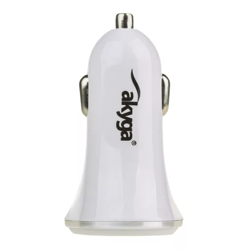 Akyga Car charger AK-CH-07 USB 5V/3.0A 15W Quick Charge 3.0 Mobiltelefon, Táblagép Fehér Gyorstöltés Automatikus