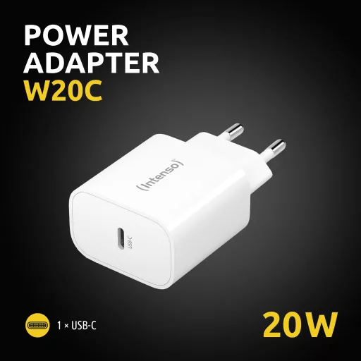Intenso POWER ADAPTER USB-C/7802012 Univerzális Fehér Váltakozó áram Gyorstöltés Beltéri