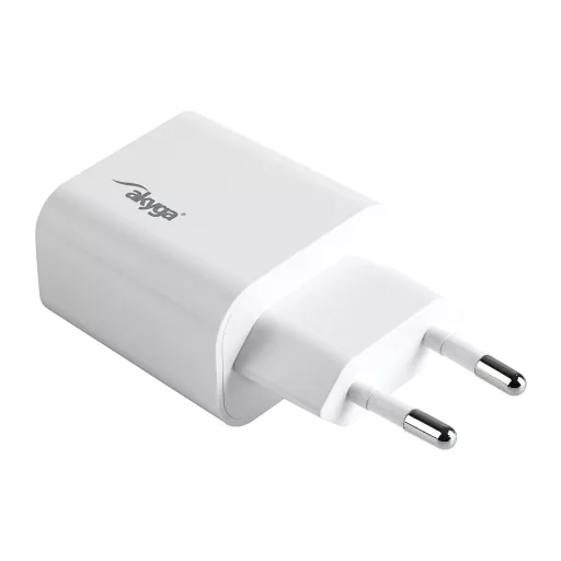 Akyga AK-CH-18 mobiltelefon töltő Univerzális Fehér USB Gyorstöltés Automatikus