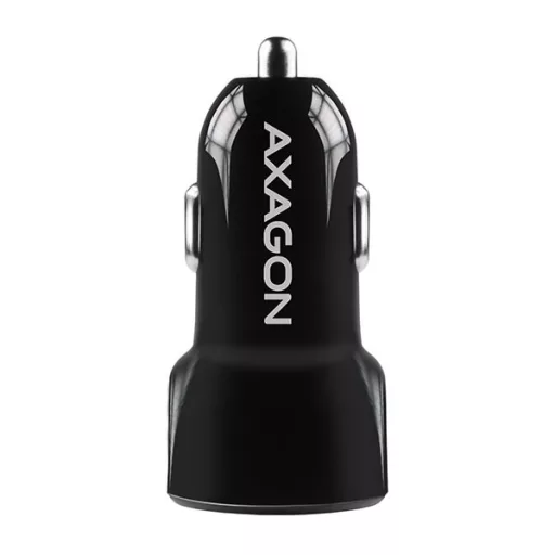 Axagon PWC-QC5 mobiltelefon töltő Mobiltelefon, Okostelefon, Táblagép, Univerzális Fekete Szivargyújtó Gyorstöltés Automatikus