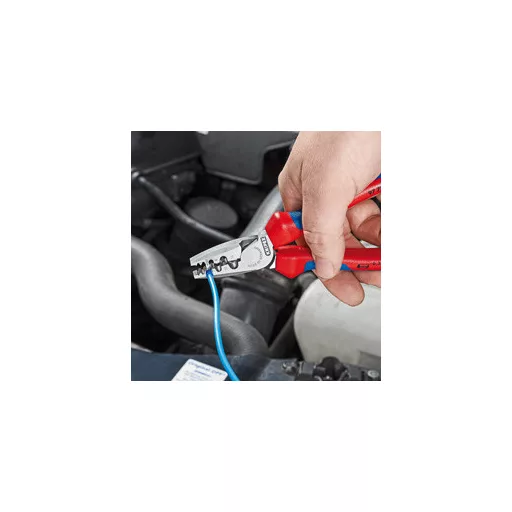 Knipex 97 72 180 krimpelő fogó Kombinált fogó Kék, Vörös, Ezüst