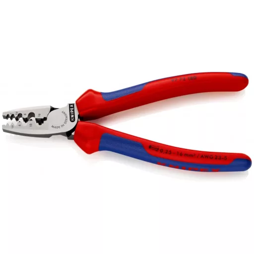 Knipex 97 72 180 krimpelő fogó Kombinált fogó Kék, Vörös, Ezüst