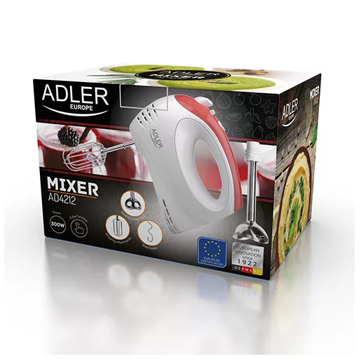 Adler AD 4212 mixer Kézi mixer Vörös, Fehér
