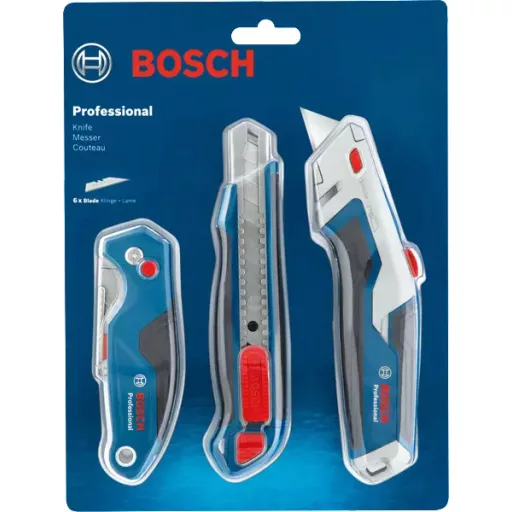 Bosch 1 600 A02 7M4 vágókés Kék, Rozsdamentes acél Összecsukható kés