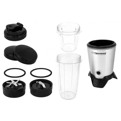 Esperanza EKM028 turmixgép Asztali mixer 1000 W Fekete, Rozsdamentes acél