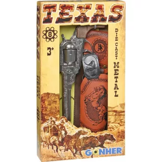 Metal cowboy revolver with a holster Gonher