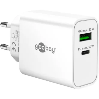   Goobay 75336 mobiltelefon töltő Univerzális Fehér Váltakozó áram Gyorstöltés Beltéri