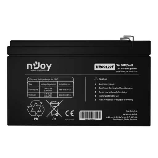nJoy HR09122F VRLA AGM 12 V