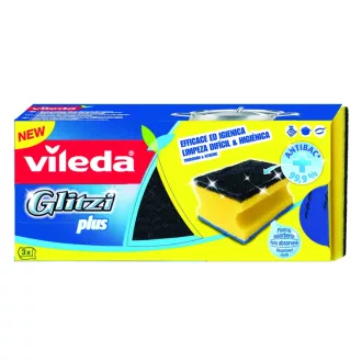  Vileda 139787 szivacs Téglalap alakú Rost Fekete, Kék, Sárga 3 db