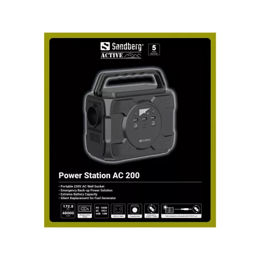 Sandberg 420-83 hordozható áramforrás 48000 mAh 200 W 1,86 kg