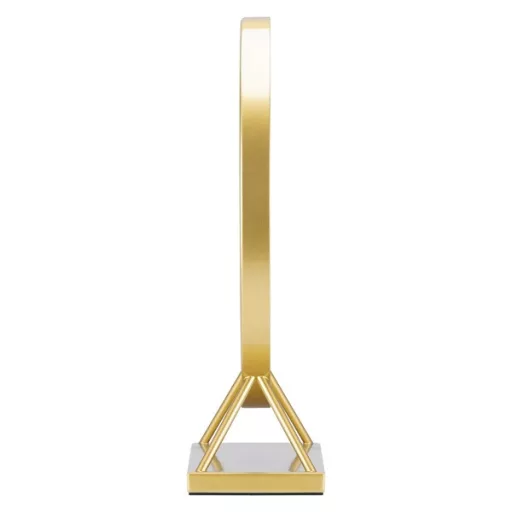 HUMANAS HM04 kerek álló smiktükör, 40 cm átmérő, LED, integrált érintő gombok, 3 színhőmérséklet, arany