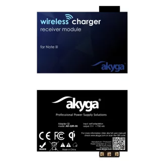   Akyga AK-QIR-06 mobiltelefon töltő Okostelefon Fekete Váltakozó áram Beltéri