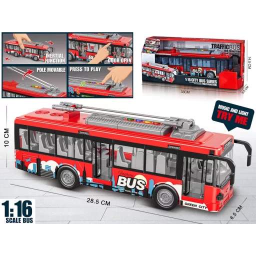 Bus b/o light, sound, opening door