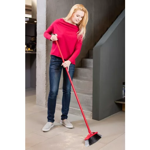 Vileda 4023103105126 seprű Beltéri Kemény sörte Fekete, Szürke, Vörös