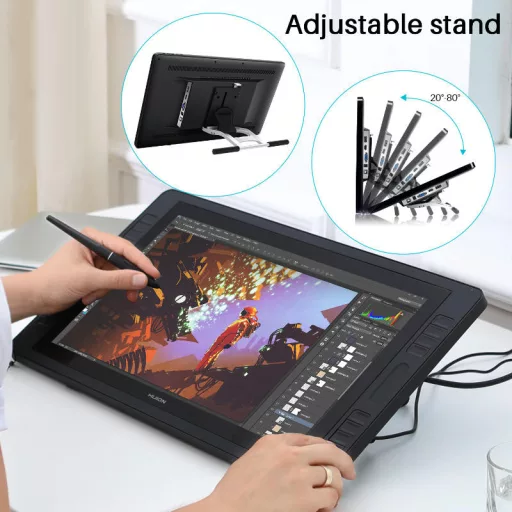 HUION Kamvas Pro 20 digitális rajztábla Fekete 5080 lpi 434,88 x 238,68 mm USB