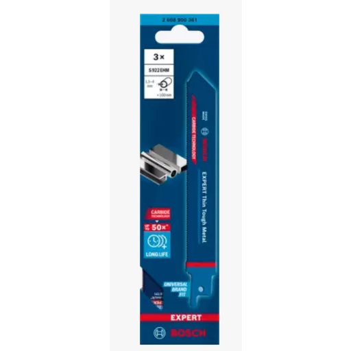 Bosch Expert 2 608 900 362 lombfűrész, kanyarítófűrész és szablyafűrész lap Szablyafűrész él Keményfém 10 db