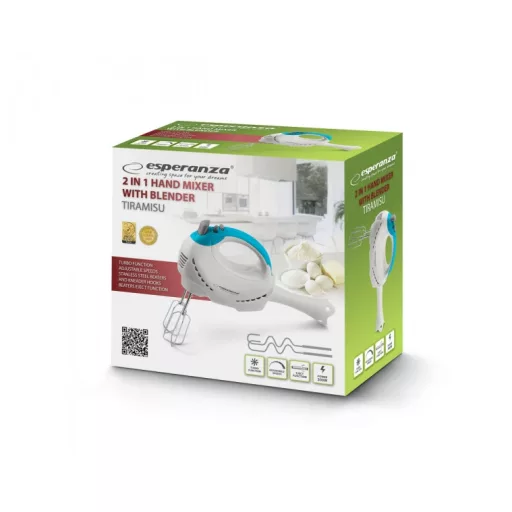 Esperanza EKM010 mixer Kézi mixer 300 W Világoskék, Fehér