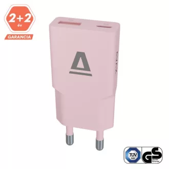   AVAX Hálózati töltő USB-A USB-C 30W Nano Slim rózsaszín