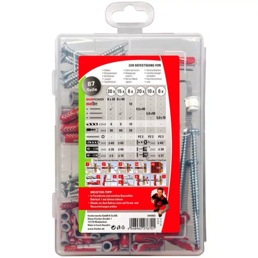 Fischer 540093 horgonycsavar és tipli 45 db Csavar és tipli készlet