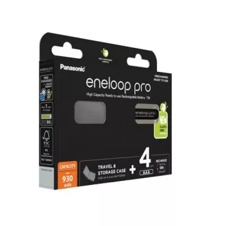   Rechargeable batteries PANASONIC ENELOOP PRO AAA 930 mAh 4 szt + case (BK-4HCDE/4CP+CASE)
