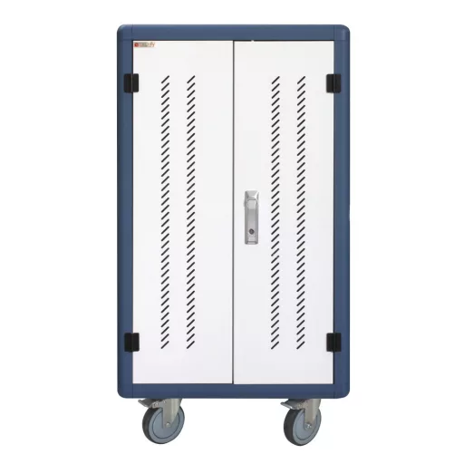 Techly I-CABINET-30DUTY tároló/töltő kocsi és szekrény mobileszközökhöz Tároló kocsi mobileszközökhöz Fehér, Kék