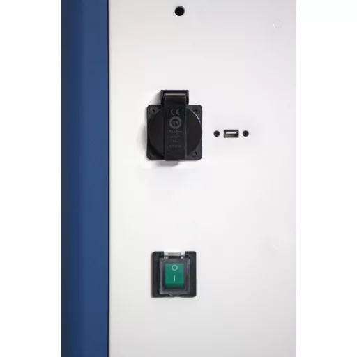 Techly I-CABINET-30DUTY tároló/töltő kocsi és szekrény mobileszközökhöz Tároló kocsi mobileszközökhöz Fehér, Kék