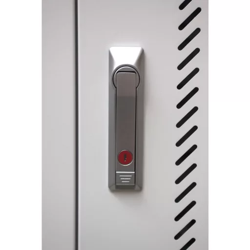 Techly I-CABINET-30DUTY tároló/töltő kocsi és szekrény mobileszközökhöz Tároló kocsi mobileszközökhöz Fehér, Kék