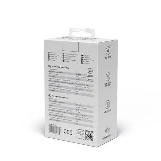 Savio TR-15 Transmiter FM z Bluetooth 87,6 - 107,9 MHz Bluetooth/USB Fekete