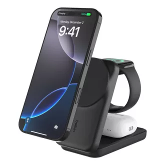   Belkin Qi2 Fitness tracker, Fejhallgató, Okostelefon, Okosóra Fekete USB Vezeték nélkül tölthető Gyorstöltés Beltéri