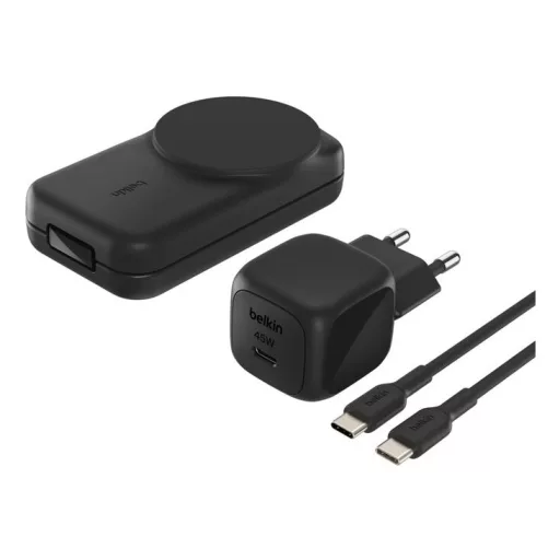 Belkin Qi2 Fitness tracker, Fejhallgató, Okostelefon, Okosóra Fekete USB Vezeték nélkül tölthető Gyorstöltés Beltéri