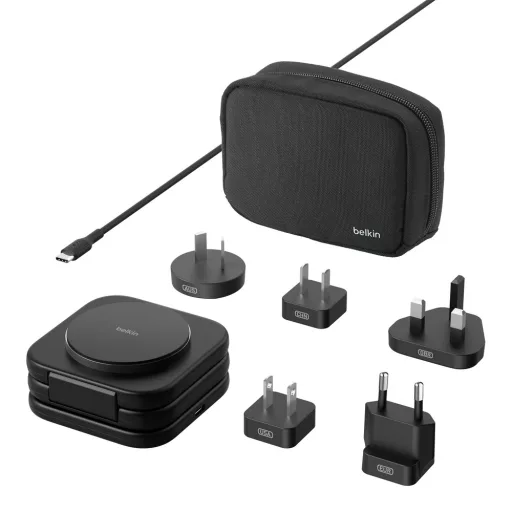 Belkin BoostCharge Pro Fejhallgató, Okostelefon, Okosóra Fekete USB Vezeték nélkül tölthető Gyorstöltés Beltéri