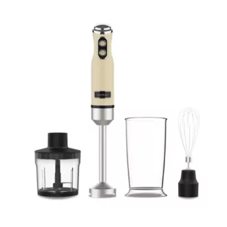   Stabmixer Power RetroYellow 1200MAX Cream&Crush (gelb, 1.200 Watt, mit Zerkleinerer und Schneebesen)