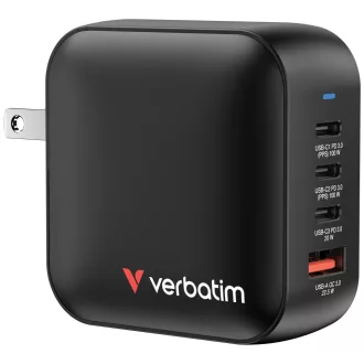   Verbatim Mini GaN Charger 100W Univerzális Fekete Váltakozó áram Gyorstöltés Beltéri