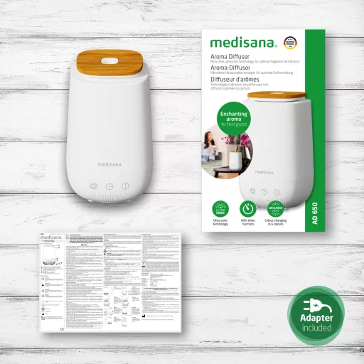 Medisana AD 650 aroma diffúzor Tank Fehér, Fa