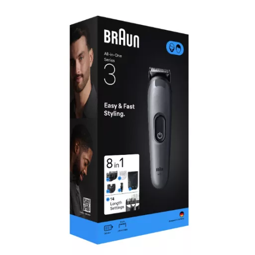 Braun AIO3540 szakáll/hajnyíró Fekete, Szürke 14 Nikkel-fémhidrid (NIMH)