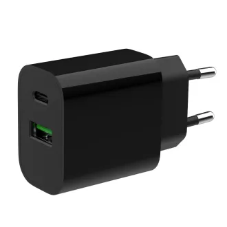   Gembird TA-UC-PDQC20-01-BK mobiltelefon töltő Univerzális Fekete Váltakozó áram Gyorstöltés Beltéri