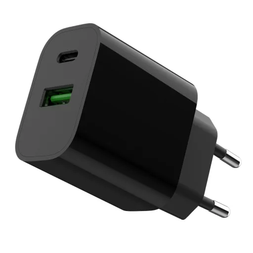Gembird TA-UC-PDQC20-01-BK mobiltelefon töltő Univerzális Fekete Váltakozó áram Gyorstöltés Beltéri