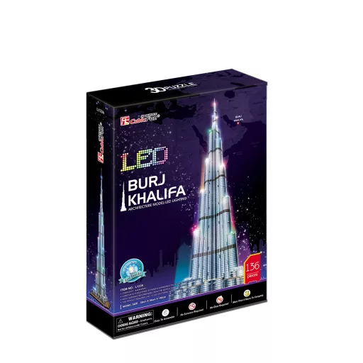CubicFun Burj Khalifa LED 3D-s kirakó 136 db Épületek