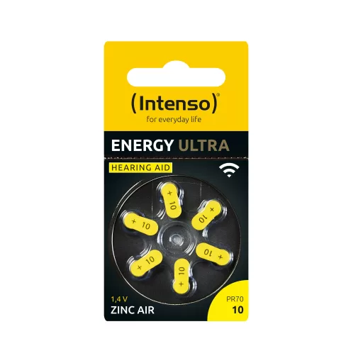 Intenso A10 Energy Hörgeraete Batterie 6er Blister - Batterie - 86 mAh Egyszer használatos elem 10 Cink-levegő