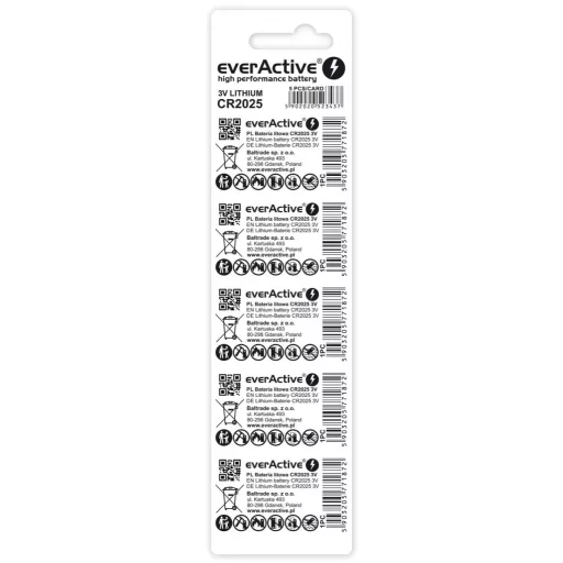 Everactive CR20255BL háztartási elem Egyszer használatos elem CR2025 Lítium