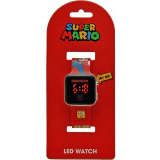 Wristwatch LED Super Mario red