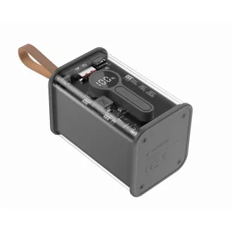   Gembird PB18-TQC3-01 külső akkumulátor Lítium-polimer (LiPo) 18000 mAh Fekete, Átlátszó