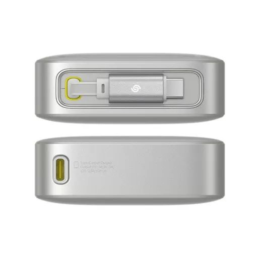 Baseus Free2Pull gyorstöltő powerbank 10000 mAh, 30W, beépített USB Type-C kábel, szürke