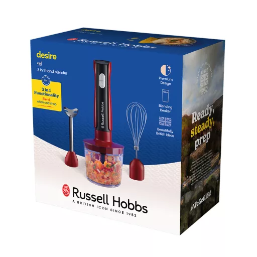 Russell Hobbs 27140-56 turmixgép 1 L Hordozható turmixgép 500 W Fekete, Vörös, Átlátszó