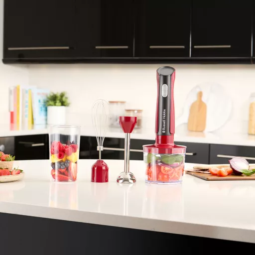Russell Hobbs 27140-56 turmixgép 1 L Hordozható turmixgép 500 W Fekete, Vörös, Átlátszó