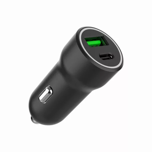 Gembird TA-UC-A2PDQC20-CAR-01 mobiltelefon töltő Univerzális Fekete Szivargyújtó Gyorstöltés Automatikus