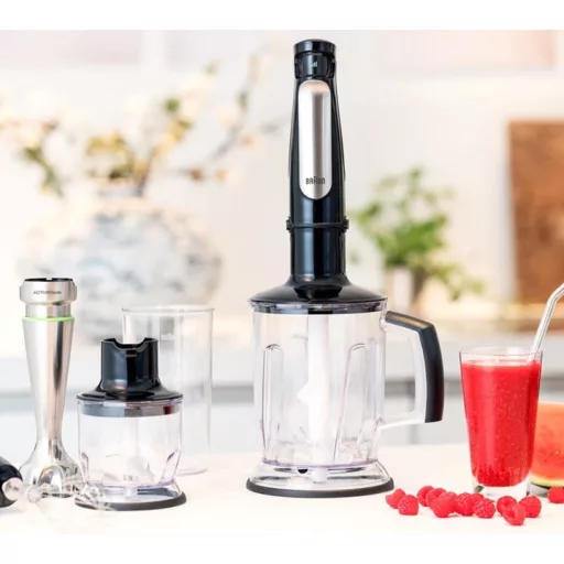 Braun MultiQuick 7 MQ 7045X 1,25 L Merülő mixer 1000 W Fekete, Rozsdamentes acél