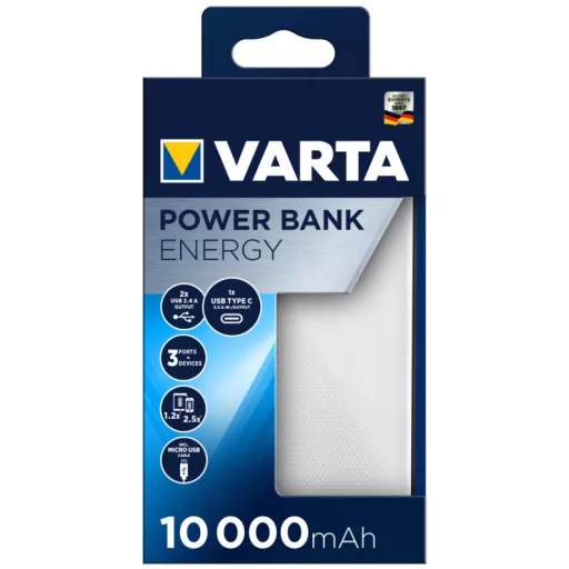 Varta Energy 10000 Lítium-polimer (LiPo) 10000 mAh Fekete, Fehér