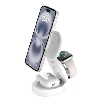   Belkin WIZ034KQWH mobiltelefon töltő Headset, Okostelefon, Okosóra Fehér USB Vezeték nélkül tölthető Gyorstöltés Beltéri