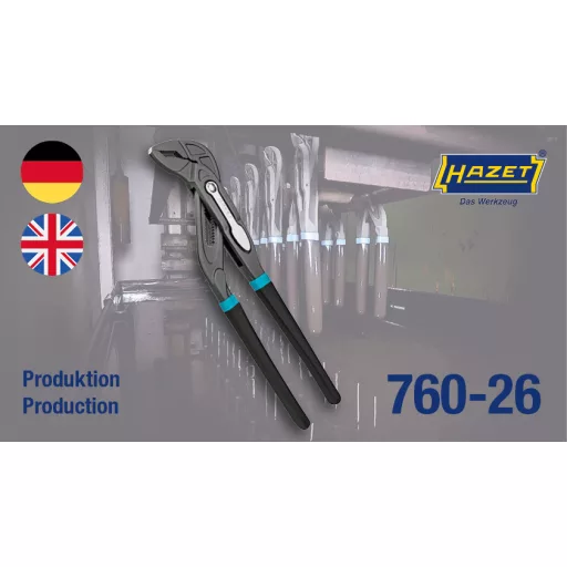 Universal- / Wasserpumpenzange 760-12, Rohr- / Wasserpumpen-Zange (schwarz/blau, 125mm, Schnellverstellung Tipp-/Step)